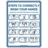 Aero Healthcare Poly Hand Washing Steps Sign 30 x 22.5cm